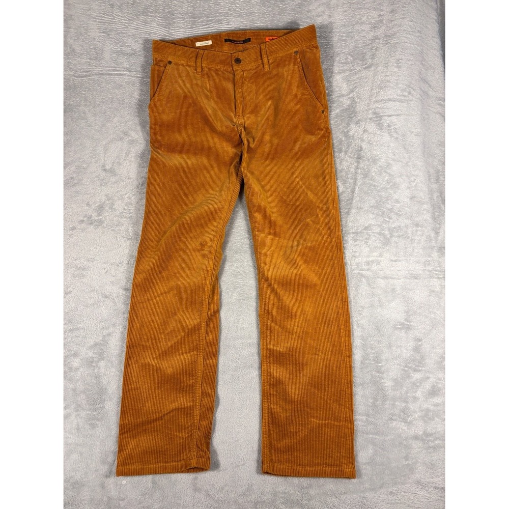 Alberto Pants Smart Corduroy Modern Mens Size 32 Brown Chino Stretch
